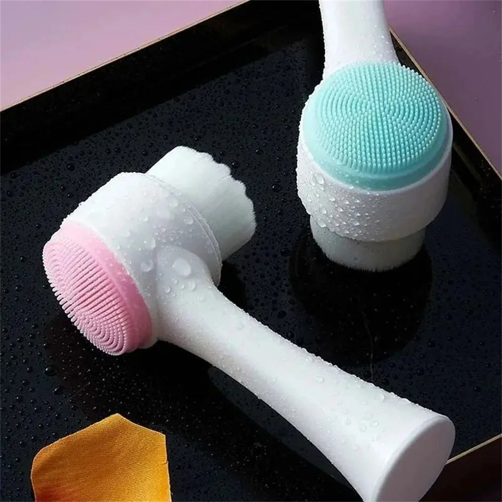 Escova facial de silicone bilateral 3D