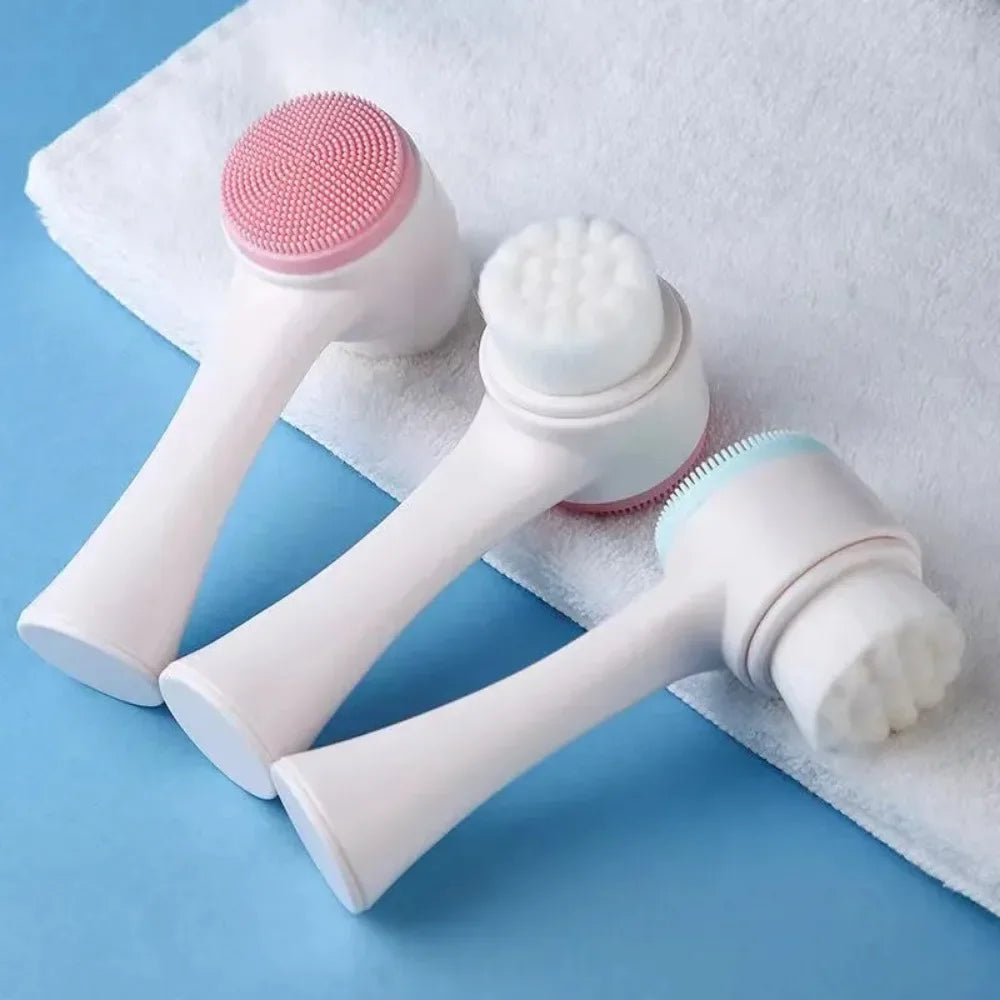 Escova facial de silicone bilateral 3D