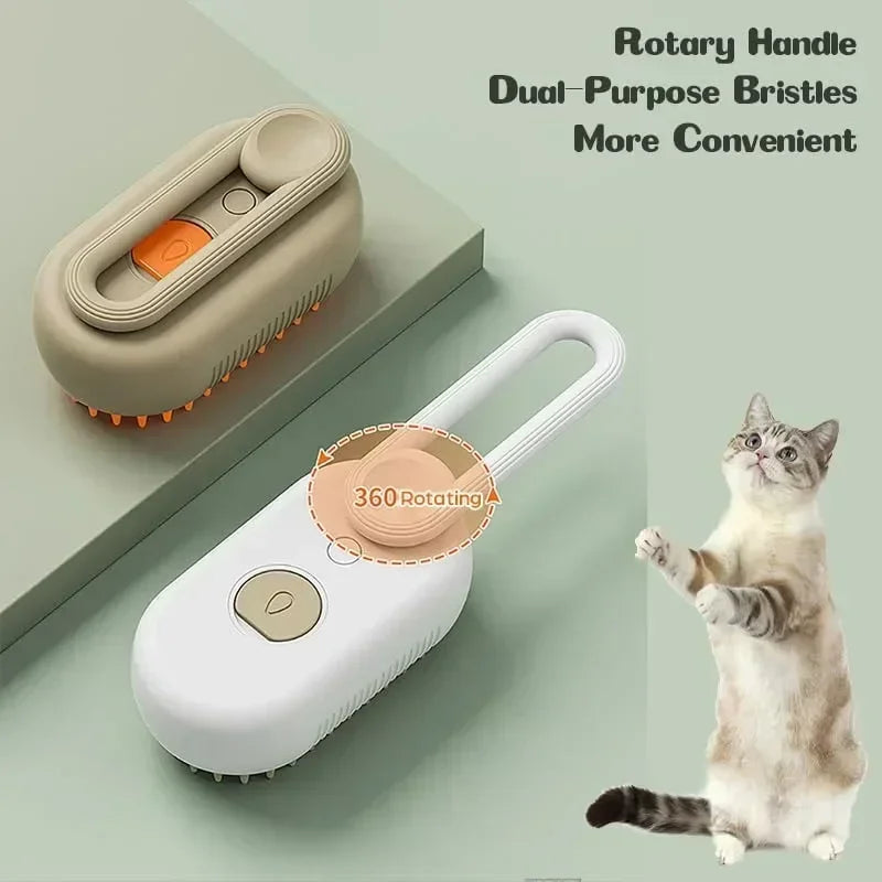 Escova vaporosa para cães, spray elétrico, escova de cabelo para gatos, 3 em 1, escova a vapor para massagem, cuidados com animais de estimação, remoção de pelos emaranhados e soltos